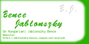 bence jablonszky business card